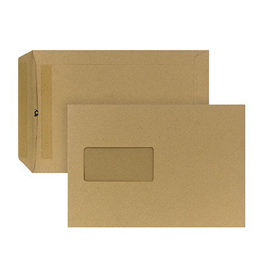 Versandtaschen Posthorn 05240336, C5, mit Fenster, selbstklebend, 90g, braun