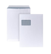 Versandtasche DIN C4 229 x 324 mm (B x H) mit Fenster 90g/m² mit Selbstklebung Papier weiß