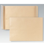 Faltentaschen Posthorn, C4, ohne Fenster, haftklebend, 40mm-Falte, 120g, braun