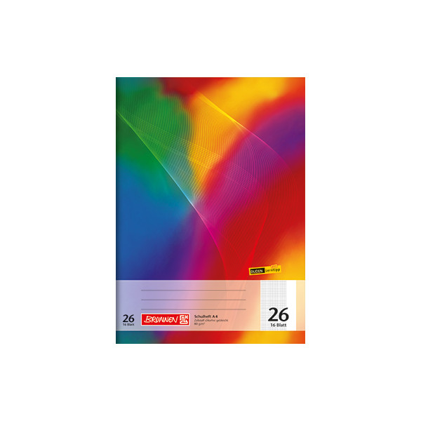 4003273593282 - Schulheft 10-4492602 Lineatur 26   kariert mit weißem Rand   keine A4 80g regenbogen 16 Blatt   32 Seiten 4003273593282 Bru 16 Blatt