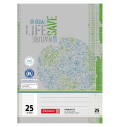 Schulheft 10-4412501 Recycling, Lineatur 25 / liniert mit weißem Rand, A4, 80g, grau/grün, 16 Blatt / 32 Seiten