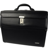 Pilotenkoffer DRESDEN 46 x 38 x 22 cm (B x H x T) Zahlenkombinationsschloss Lederimitat schwarz