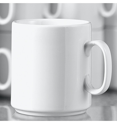 Kaffeebecher Diane 280ml Porzellan wei&szlig;