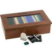 Teebox 33,5 x 9 x 20 cm (B x H x T) Holz rotbraun Tee