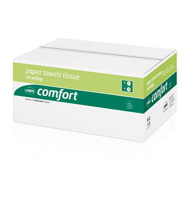 Papierhandtuch Comfort 25 x 23 cm (B x L) 100 % Recyclingpapier weiß 20 x 160 Bl./Pack.