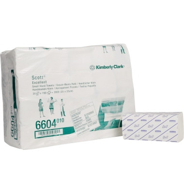 Falthandt&uuml;cher Professional Excellent 6604, 25x23cm, 2-lagig, Interfold-Falz (W-Falz), wei&szlig;, Airflex