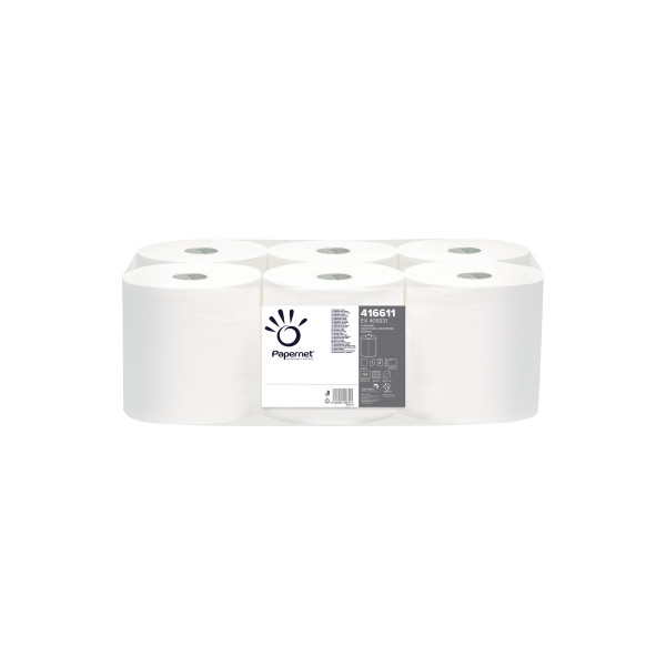 8024929266110 - Rollenhandtücher 416611 Innenabrollung Außenabrollung 1-lagig weiß Recyclingpapier 8024929266110 6 Rolle