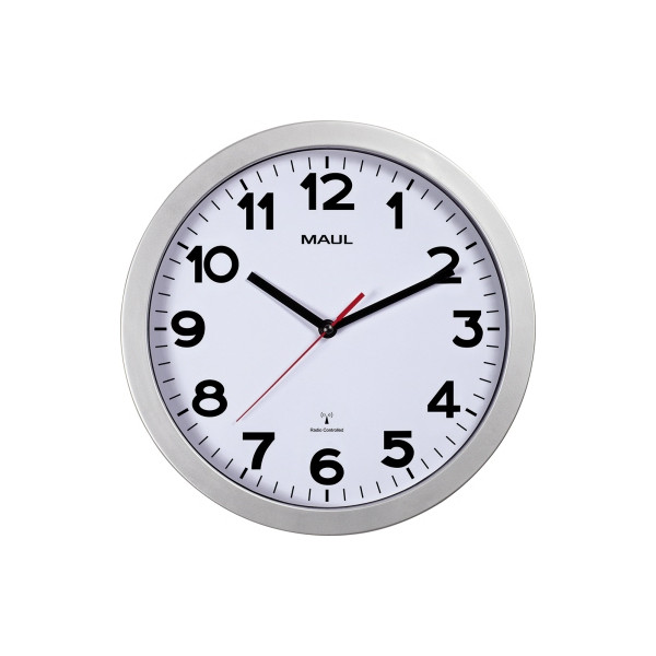 4002390065672 -  Funkwanduhr MAULstep 90530-95 silber 30cm rund analog 4002390065672 Maul
