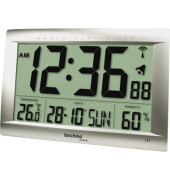  Funkuhr WS 8009, silber, rechteckig, digital