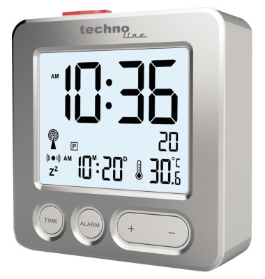  Wecker WT 265, silber, viereckig, digital