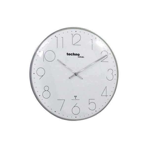 4029665082400 -  Funkuhr WT 8240 chrom weiß 40cm rund analog 4029665082400 Technoline