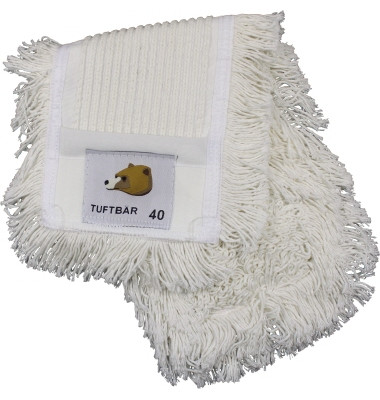 Wischmopbezug Tuftb&auml;r 44cm 50 % Baumwolle, 50 % Polyester wei&szlig;