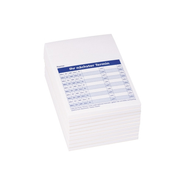 4014149197114 - Zettelklotz 8655651 Terminvereinbarungen A7 geleimt weiß Papier 50 Blatt 4014149197114 König&Ebhardt 10 Stück