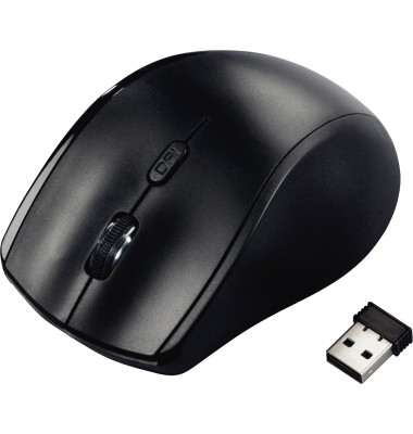 PC-Maus Riano 00182645, 6 Tasten, kabellos, USB-Funk, Linkshänder, optisch, schwarz