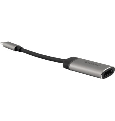 Monitorkabel 49143, 10cm, USB-C auf HDMI, schwarz/grau