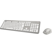 Tastatur-Maus-Set KMW-700 00182676, kabellos (USB-Funk), leise, Sondertasten, silber, weiß
