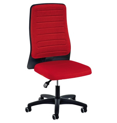 Bürodrehstuhl Eccon plus-3 39-52,5cm Rolle hart gebremst (für Teppichboden) optionales Zubehör: 2 Armlehnen Kunststoff rubinr