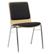 Besucherstuhl Balanto 120kg 100 % Polyester, recycelt schwarz