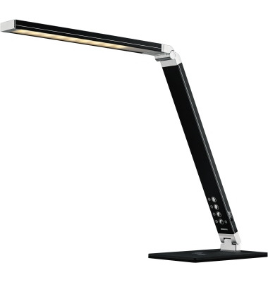 Schreibtischlampe Magic Plus 41-5010.716, LED, dimmbar, mit Qi-Ladestation, mit USB-Ladeanschluss, mit Standfuß, schwarz