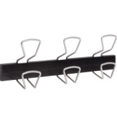Wandgarderobe PMPRO3M, Metall, Kunststoff, mit 6 Haken, schwarz, 1 Stück