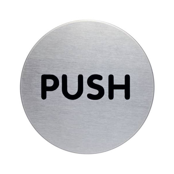4005546400112 - Piktogramm Push rund metallic silber Durchmesser 65mm 4005546400112 Durable