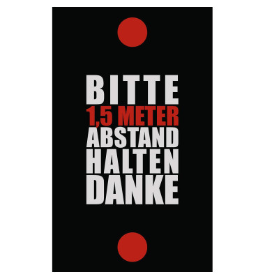 Schmutzfangmatte "Bitte 1,5 Meter Abstand halten. Danke" Motiv 2 90x150cm