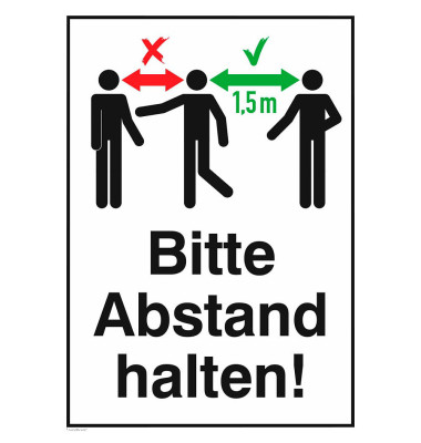 SafetyMarking Piktogramm Bitte Abstand halten! 262x371mm nicht klebend Folienstärke 3,0mm