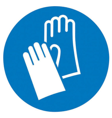Piktogramm "Handschuhe benutzen" Ø 100mm selbstklebend Folienstärke 0,1mm