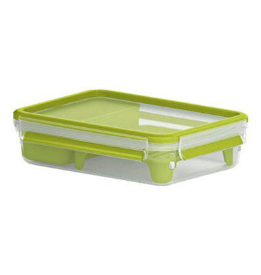 Brotdose CLIP & GO, 518099, gr&uuml;n/transparent, ohne, 1,2 L