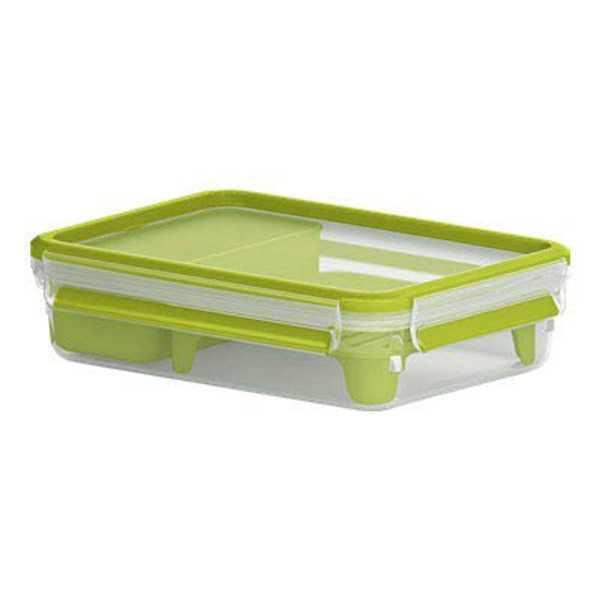 4009049449203 - Clip & Go Brunchbox rechteckig 1200 ml Mit Gittereinsatz für 2 Ebene und extra Einsatz für Snacks Farbe transparent grün 4009049449203 - Clip & Go Brunchbox rechteckig 1200 ml Mit Gittereinsatz für 2 Ebene und extra Einsatz für Snacks Farbe transparent grün