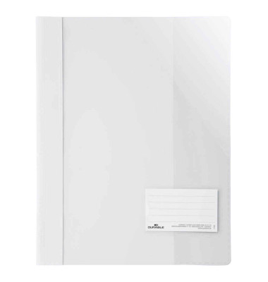 Schnellhefter 269002, A4, weiß, Kunststoff, Vorderdeckel transparent
