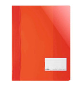 Schnellhefter 269003, A4, rot, Kunststoff, 80g, Vorderdeckel transparent