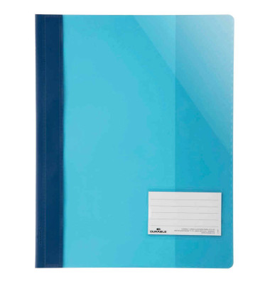 Schnellhefter 269006, A4, blau, Kunststoff, Vorderdeckel transparent