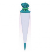 Bastel-Schultüte weiß/grün 70cm rund 97842