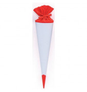 Bastel-Schultüte weiß/rot 70cm rund 97843