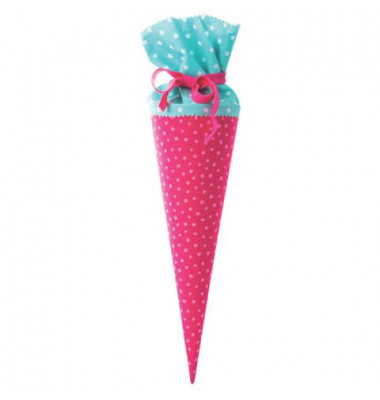 Schultüte Geschwister Stoff pink