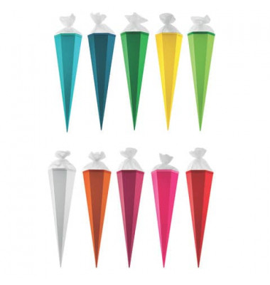 Bastel-Schult&uuml;te 98100, farbig sortiert, 85cm, 6-eckig