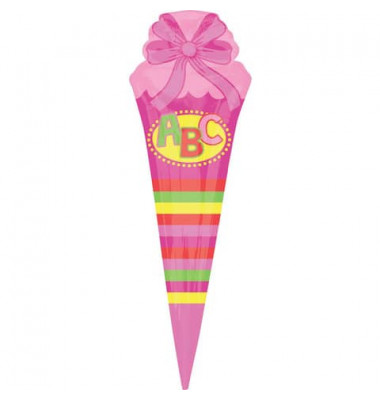 Folienballon Schultüte rosa 3583301 25x76cm
