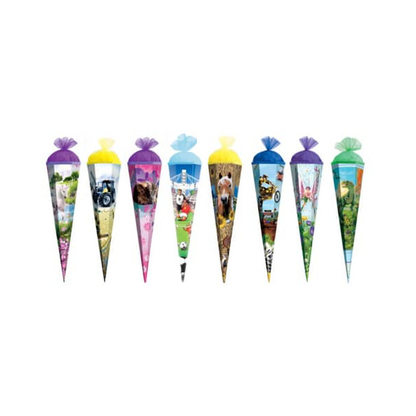 10 Stück Roth Schultüte 6750971, sortiert, 50cm, 6-eckig 4028279795010 Roth