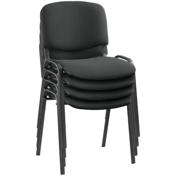Nowy Styl Besucherstuhl Iso Visitor, schwarz / schwarz, ohne Armlehnen, 4-Fuß-Gestell 5901747021301 Nowy Styl 4 Stück