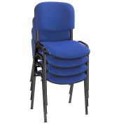 Besucherstuhl Iso Visitor, blau / schwarz, ohne Armlehnen, 4-Fuß-Gestell