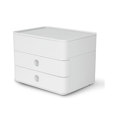 Schubladenbox Smart-Box Plus Allison 1100-12 SnowWhite/SnowWhite 2 Schubladen geschlossen mit Utensilienbox