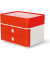 Schubladenbox Smart-Box Plus Allison 1100-17 SnowWhite/CherryRed 2 Schubladen geschlossen mit Utensilienbox