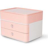 Schubladenbox Smart-Box Plus Allison 1100-86 SnowWhite/FlamingoRose 2 Schubladen geschlossen mit Utensilienbox