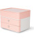 Schubladenbox Smart-Box Plus Allison 1100-86 SnowWhite/FlamingoRose 2 Schubladen geschlossen mit Utensilienbox