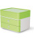 Schubladenbox Smart-Box Plus Allison 1100-80 SnowWhite/LimeGreen 2 Schubladen geschlossen mit Utensilienbox