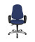 Bürostuhl Synchro Steel, blau / chrom, mit Armlehnen, bis 110kg