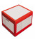 Archivcontainer Deckelbox Color 206103, weiß/rot, Wellpappe