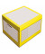 Archivcontainer Deckelbox Color 206105, A4, wei&szlig;/gelb, innen 33x39x29cm (TxBxH), Wellpappe
