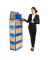 Archivcontainer 270, A4, braun/blau, Wellpappe